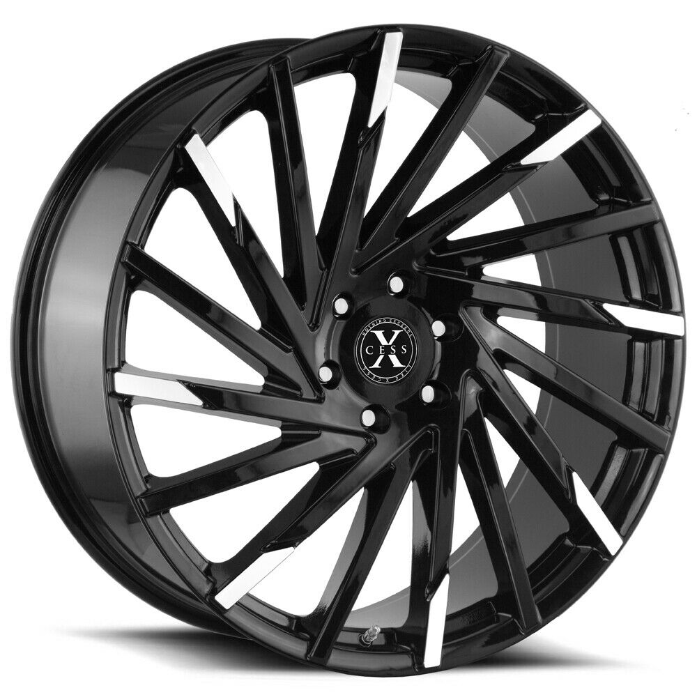 Xcess Wheels X02 Black Machine Tips - Wheels Outlet