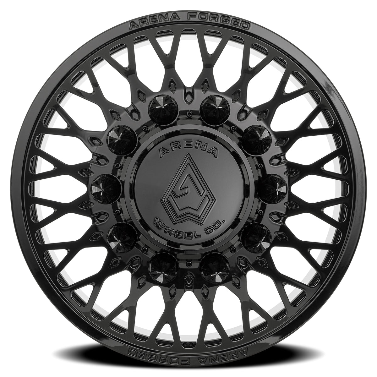 Arena Forged Wheels AF104 Stealth Dually Gloss Black Front 8 lug