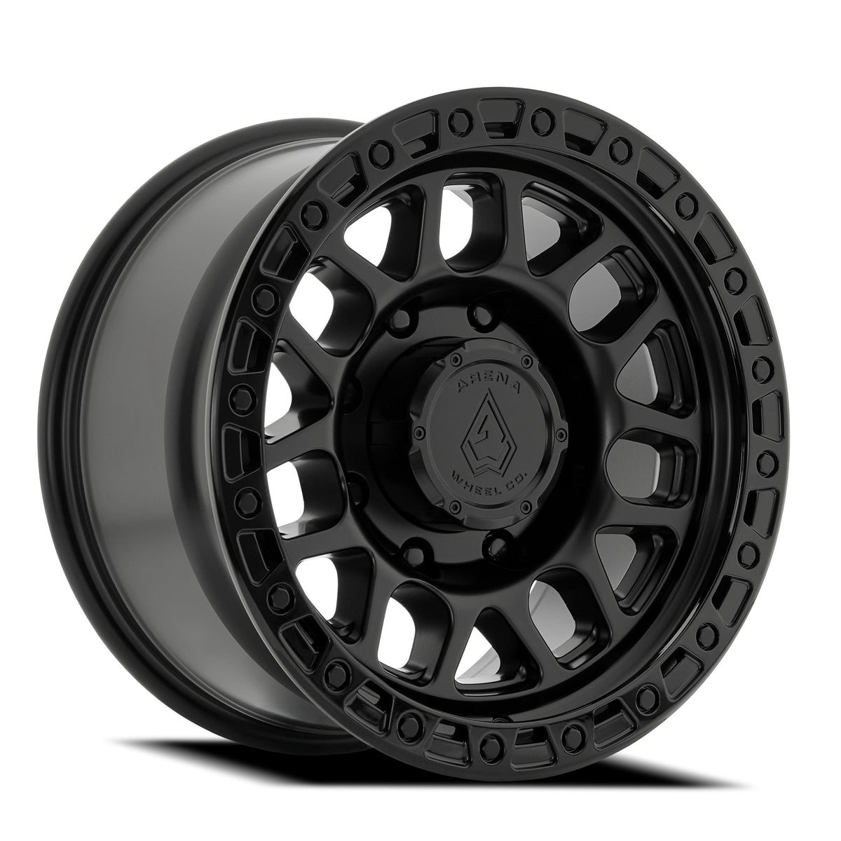 Arena Wheels A119 Boost Satin Black Center Gloss Black Lip 8 lug