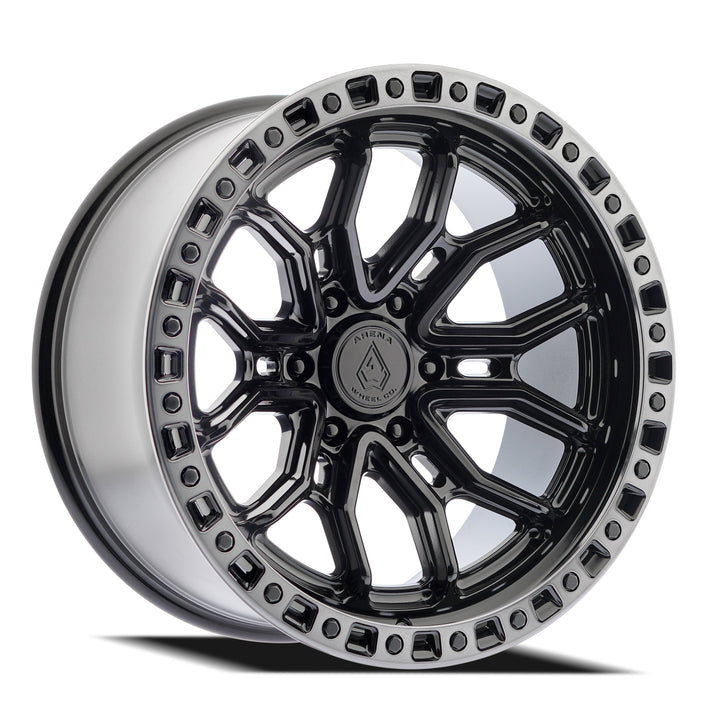 Arena Wheels A120 Terra Gloss Black Center Machined DDT Lip