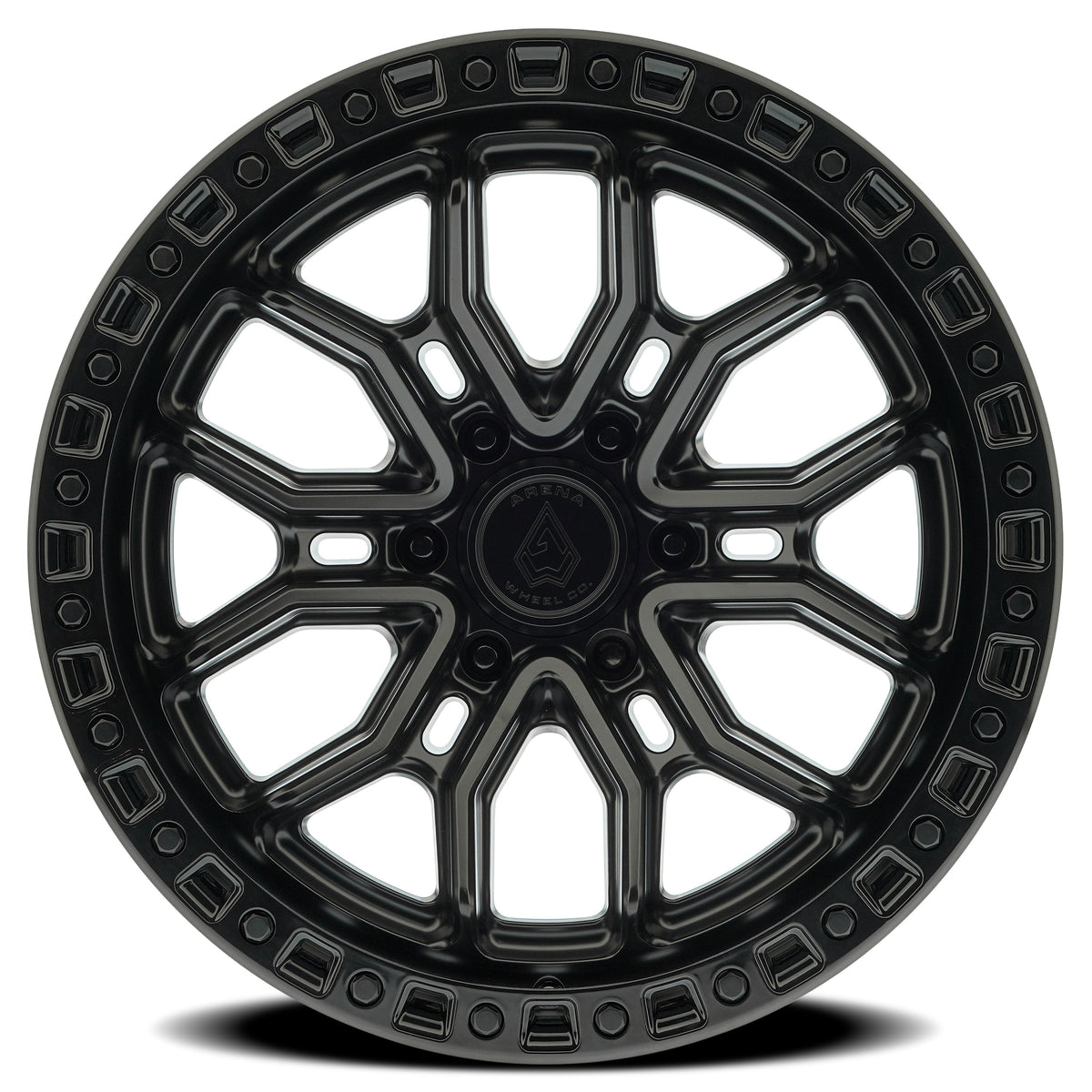 Arena Wheels A120 Terra Satin Black Center Gloss Black Lip