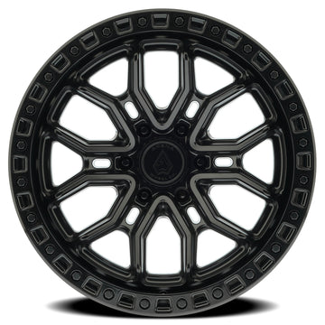 Arena Wheels A120 Terra Satin Black Center Gloss Black Lip