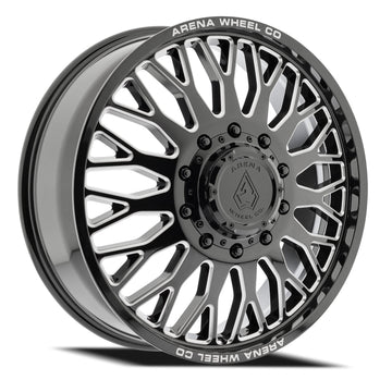 Arena Wheels A121 Monarch Dually Gloss Black and Milled Front