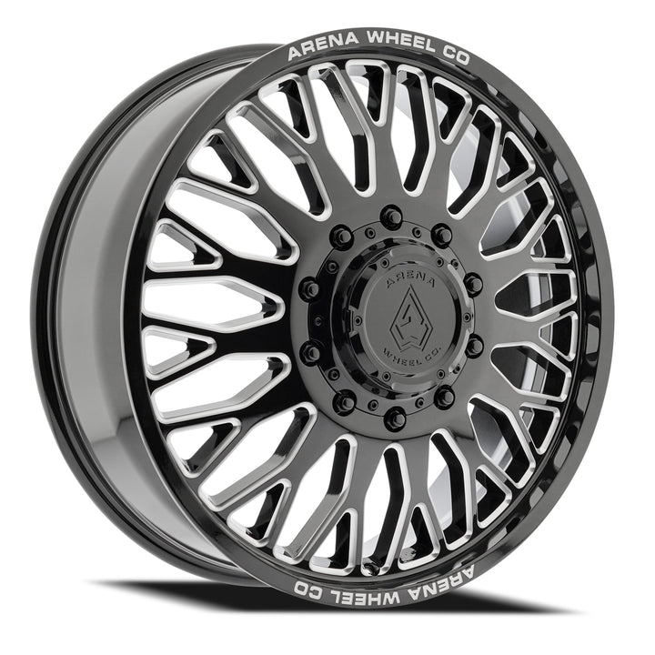 Arena Wheels A121 Monarch Dually Gloss Black and Milled Front