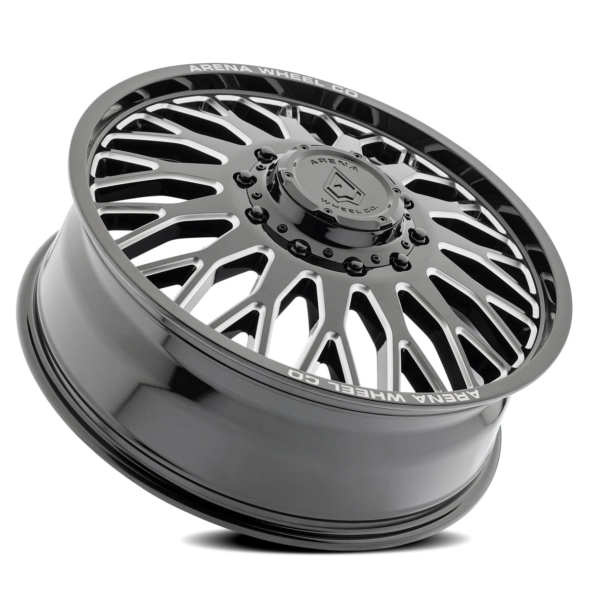 Arena Wheels A121 Monarch Dually Gloss Black and Milled Front