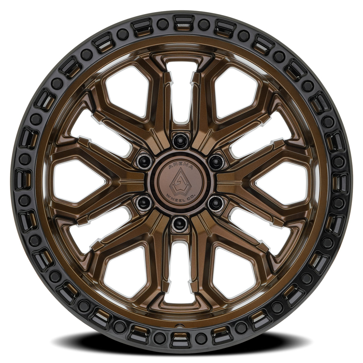 Arena Wheels A125 Jackal Smoked Bronze Center Gloss Black Lip 6 lug