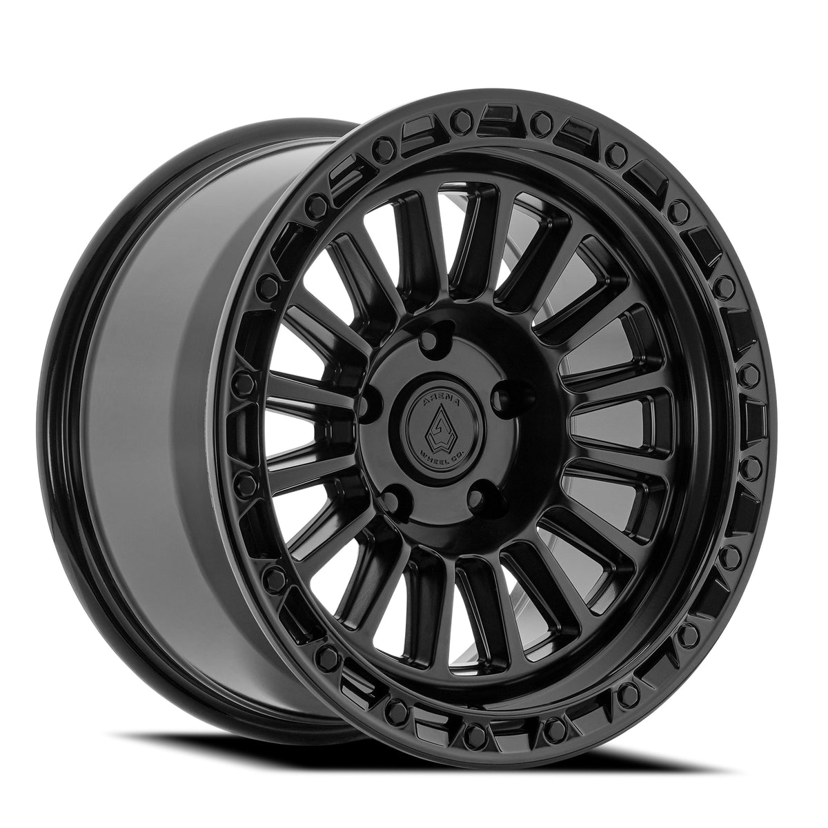 Arena Wheels A130 Podium Satin Black Center Gloss Black Lip 5 lug