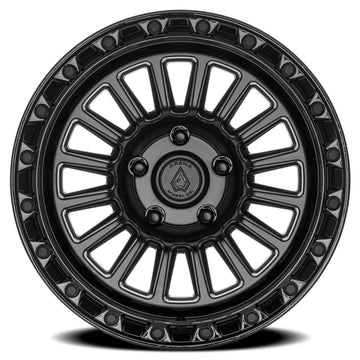 Arena Wheels A130 Podium Satin Black Center Gloss Black Lip 5 lug