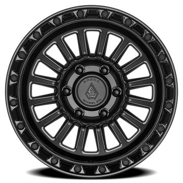 Arena Wheels A130 Podium Satin Black Center Gloss Black Lip 6 lug
