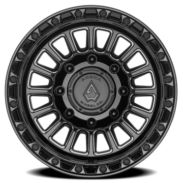 Arena Wheels A130 Podium Satin Black Center Gloss Black Lip 8 lug