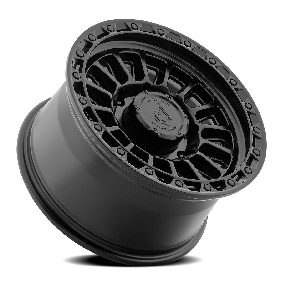 Arena Wheels A130 Podium Satin Black Center Gloss Black Lip 8 lug