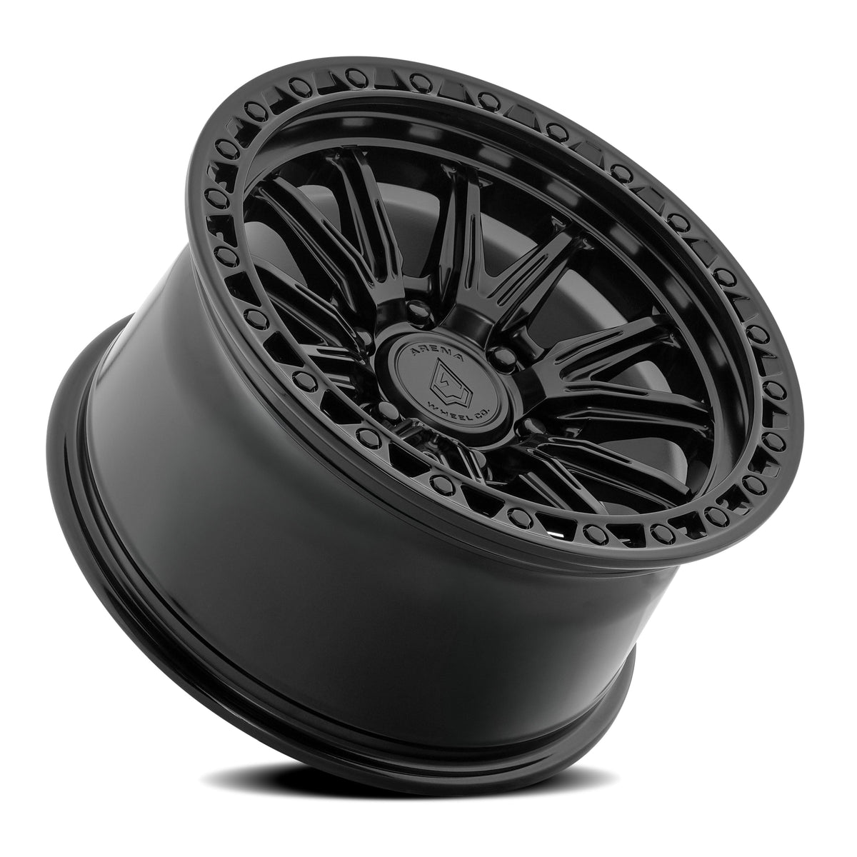 Arena Wheels A132 Blitz Satin Black Center Gloss Black Lip 6 lug
