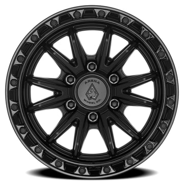 Arena Wheels A135 Atlas Satin Black Center Gloss Black Lip 6 lug