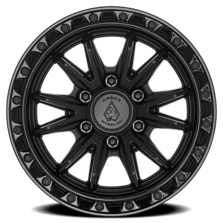Arena Wheels A135 Atlas Satin Black Center Gloss Black Lip 6 lug