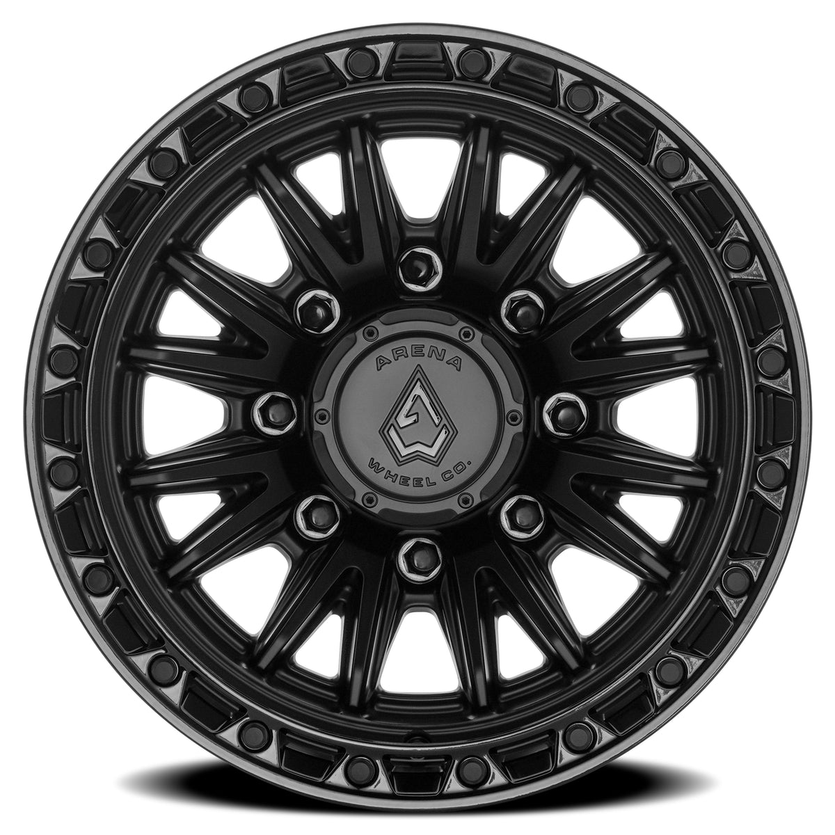 Arena Wheels A135 Atlas Satin Black Center Gloss Black Lip 8 lug