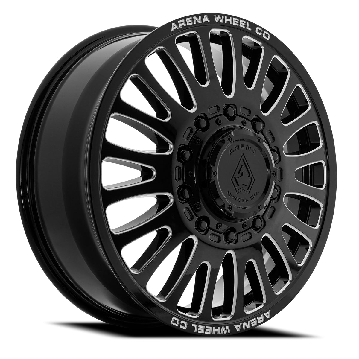 Arena Wheels A136 Sultan Dually Gloss Black and Milled Front