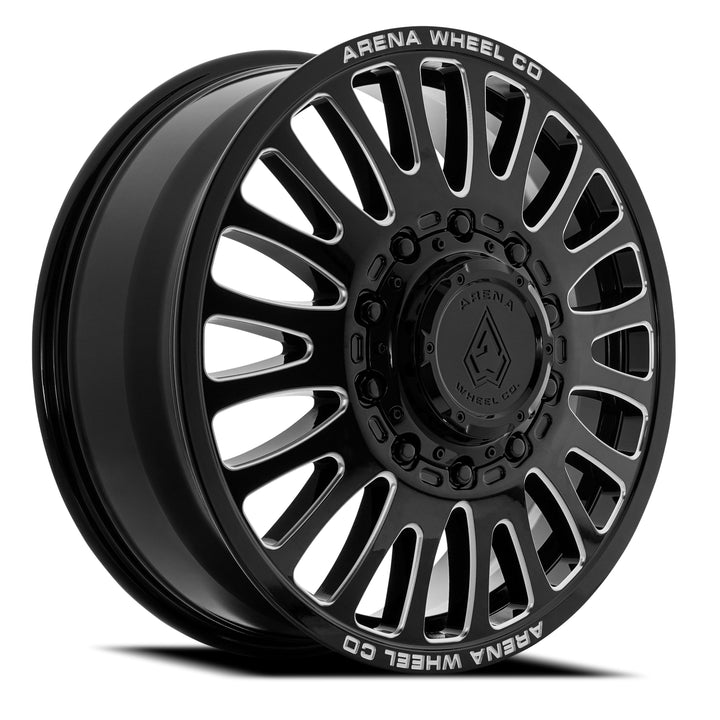 Arena Wheels A136 Sultan Dually Gloss Black and Milled Front