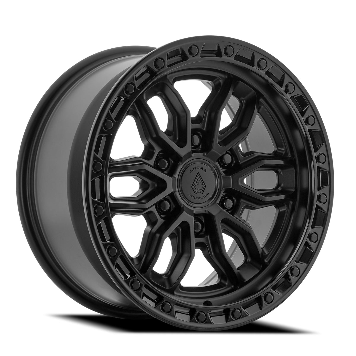 Arena Wheels A137 Pursuit Satin Black Center Gloss Black Lip 6 lug