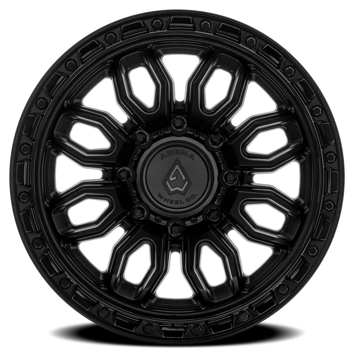 Arena Wheels A137 Pursuit Satin Black Center Gloss Black Lip 8 lug