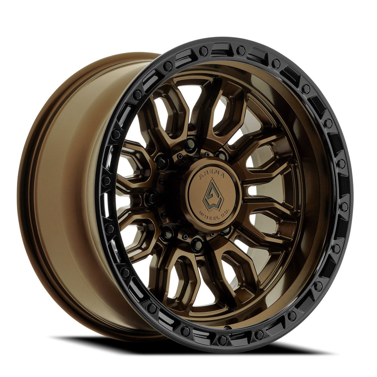 Arena Wheels A137 Pursuit Smoked Bronze Center Gloss Black Lip 8 lug