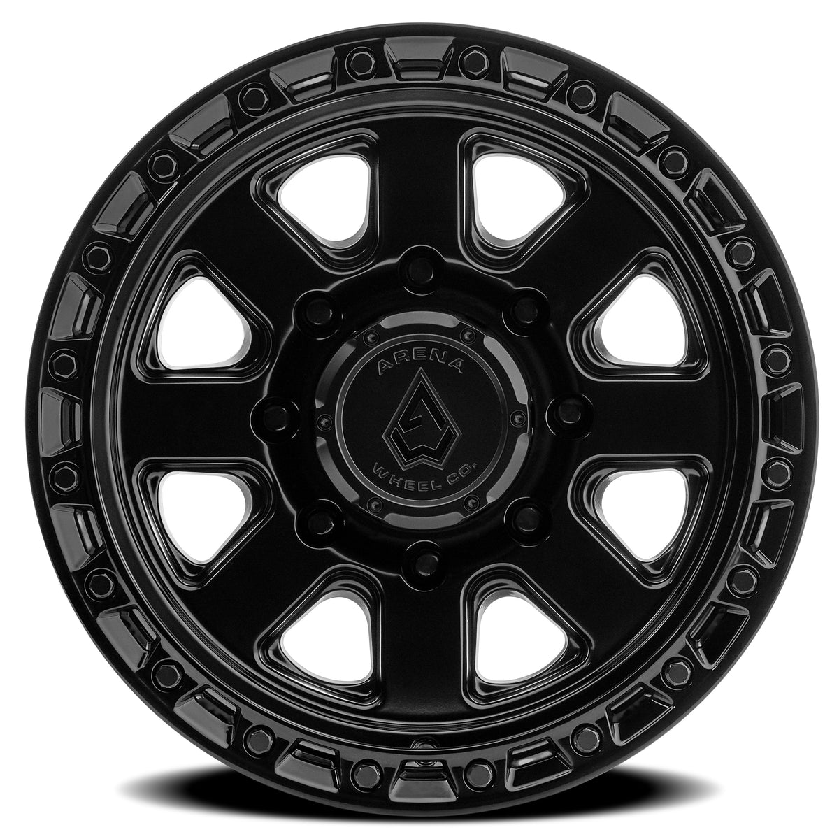Arena Wheels A148 Bandit Satin Black Center Gloss Black Lip 8 lug