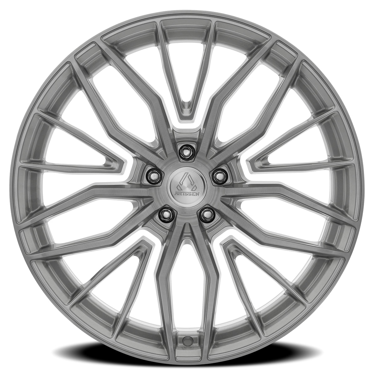 Artssen Wheels AR103 Phantom Gloss Silver Brushed face view