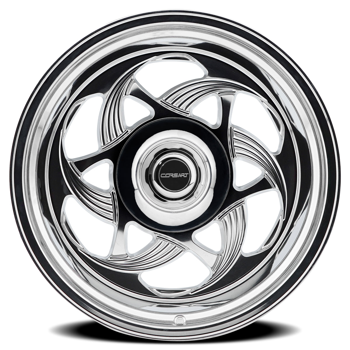Corsart Wheels C104 El 701 Milled and Polished face view