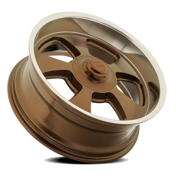 Corsart Wheels C107 Malibu Satin Bronze Center Diamond Cut Lip rear angle
