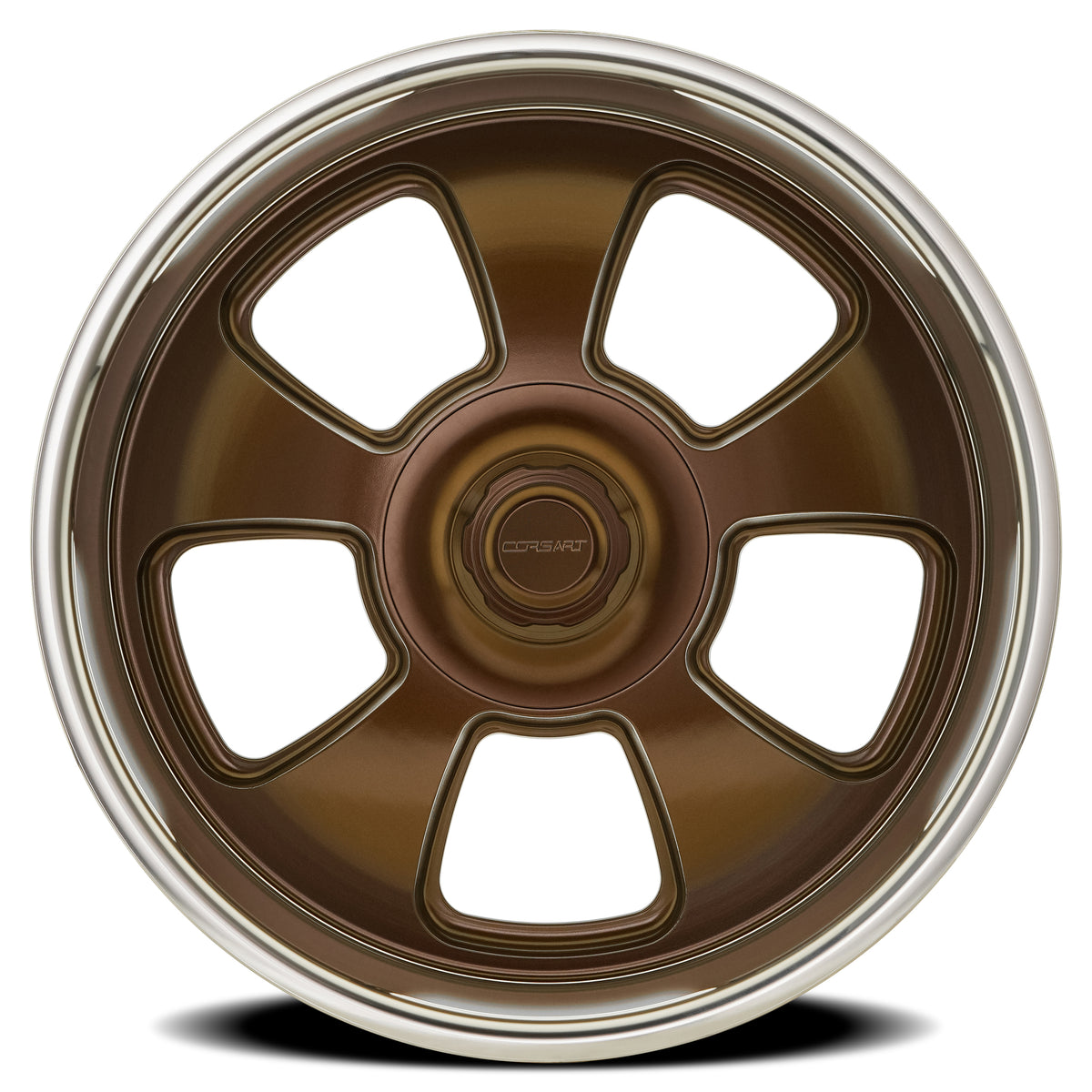Corsart Wheels C107 Malibu Satin Bronze Center Diamond Cut Lip face view