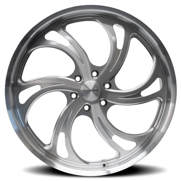Corsart Wheels R501 Argon 6 Brushed Milled Diamond Cut Lip right side face view