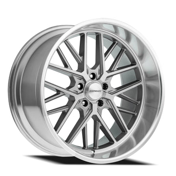 Corsart Wheels R502 Kingpin 5 Gloss Brushed with Diamond Cut Lip