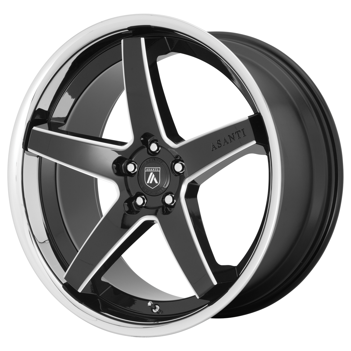 Asanti Wheels Abl31 Regal Gloss Black Milled with Chrome Lip