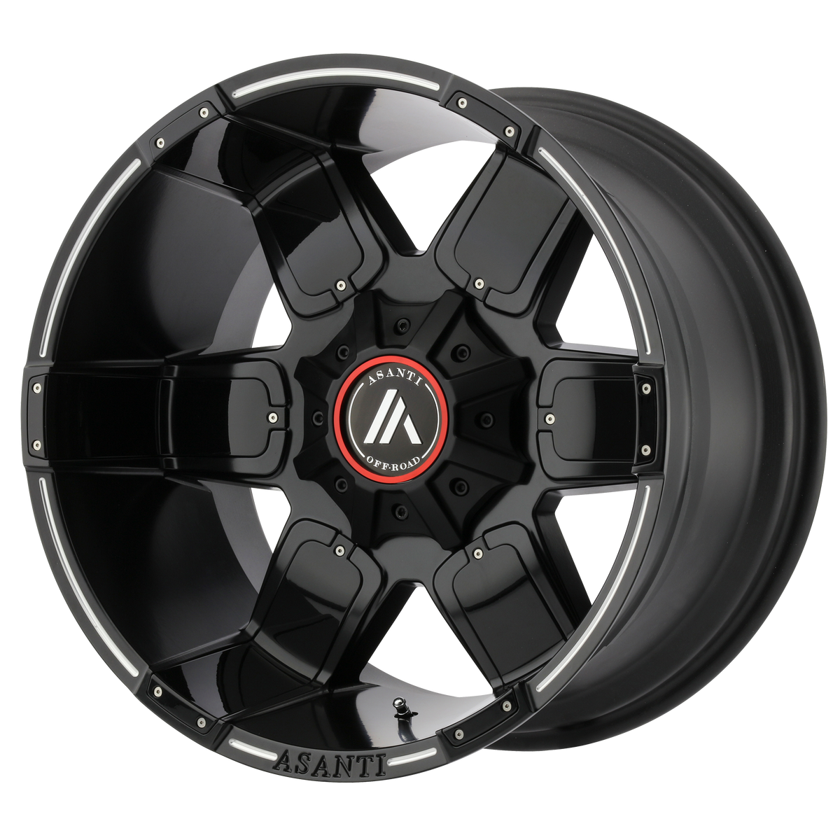 Asanti Wheels AB811 Warthog Satin Black Milled with Gloss Black Accents