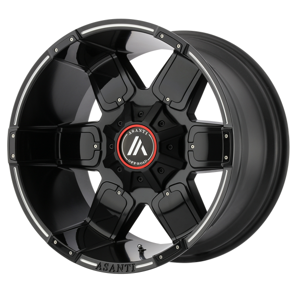 Asanti Wheels AB811 Warthog Satin Black Milled with Gloss Black Accents