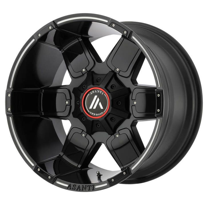 Asanti Wheels AB811 Warthog Satin Black Milled with Gloss Black Accents
