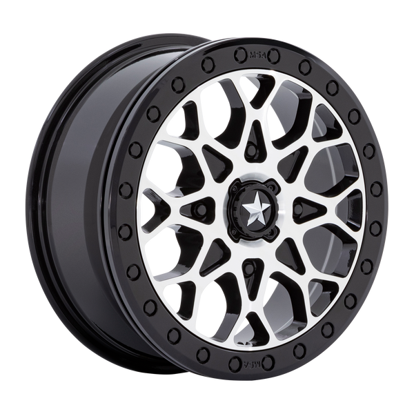 MSA Offroad Wheels M48 Portal Utv Beadlock Gloss Black Machined with Gloss Black Ring