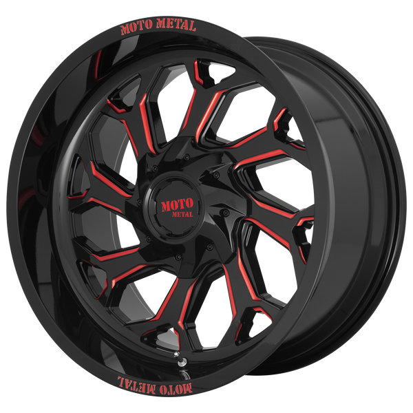 Moto Metal Wheels MO999 Gloss Black Milled with Red Tint