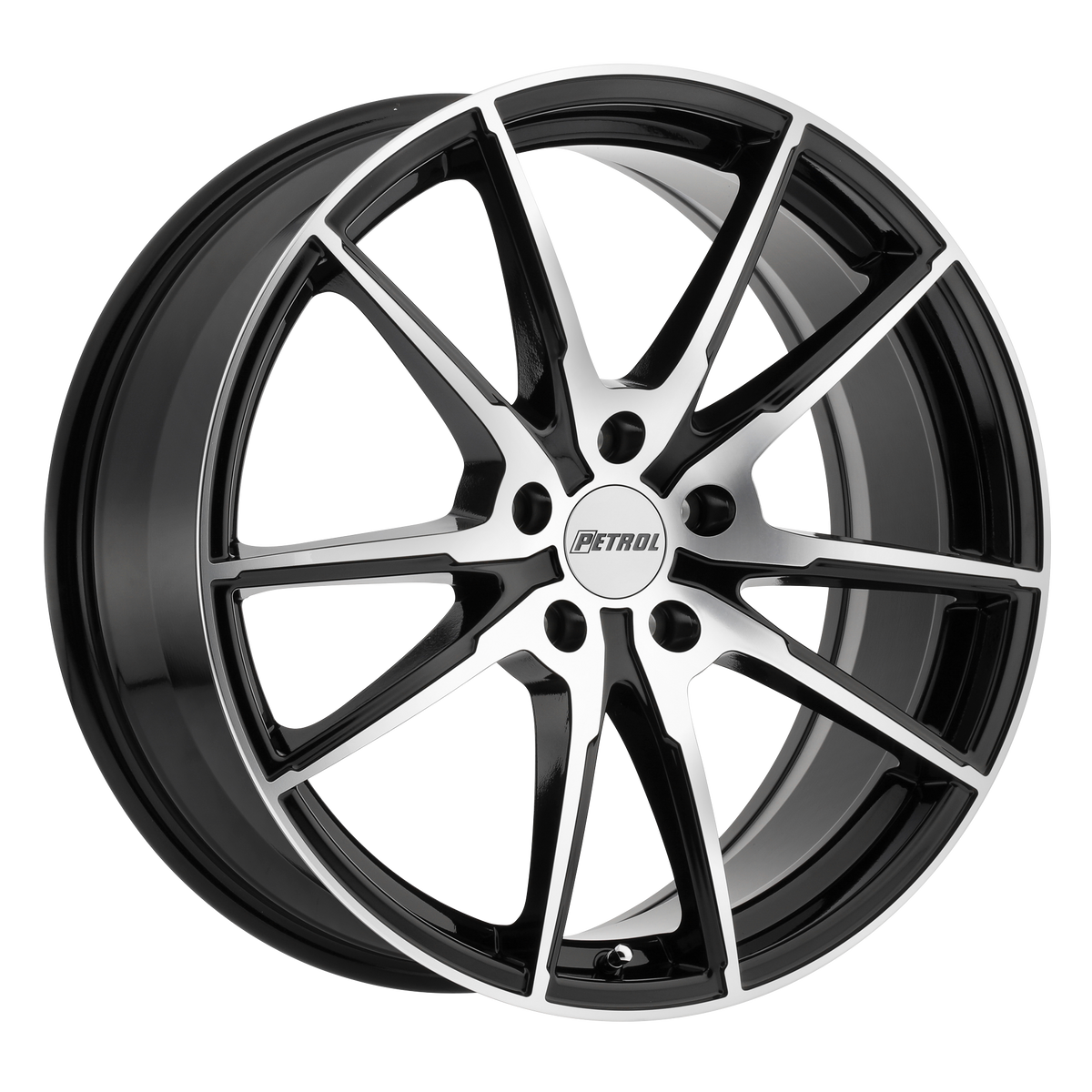 Petrol Wheels P0A Gloss Black with Machined Cut Face
