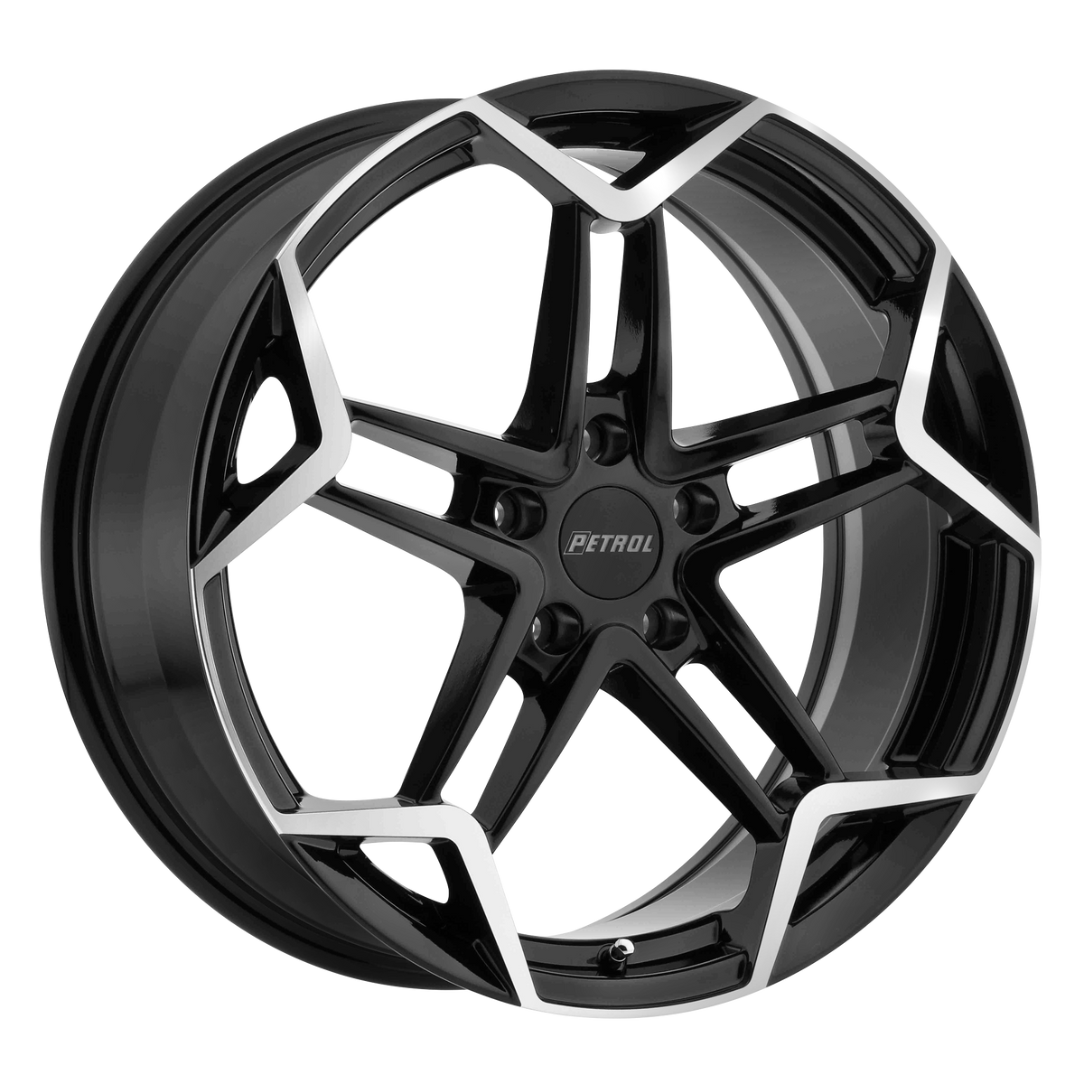 Petrol Wheels P1A Gloss Black with Machined Cut Face