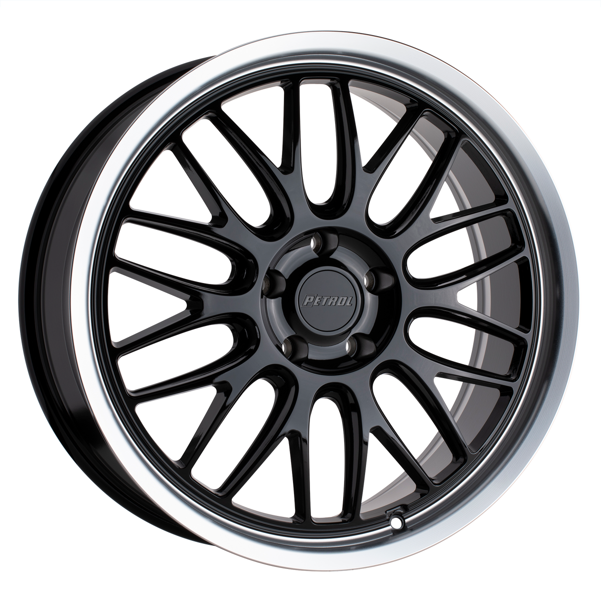 Petrol Wheels P4C Gloss Black with Machined Cut Lip