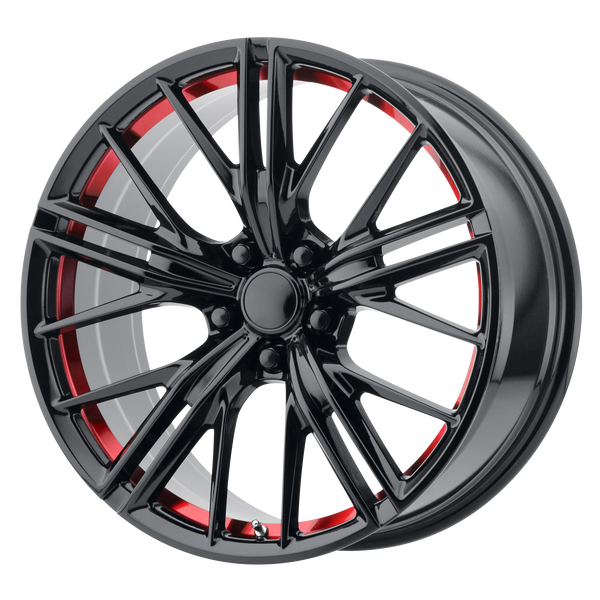 Performance Replicas Wheels PR194 Gloss Black Machined with Red Tint