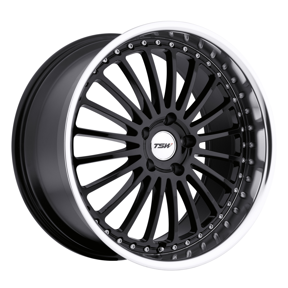 TSW Wheels Silverstone Gloss Black with Mirror Cut Lip