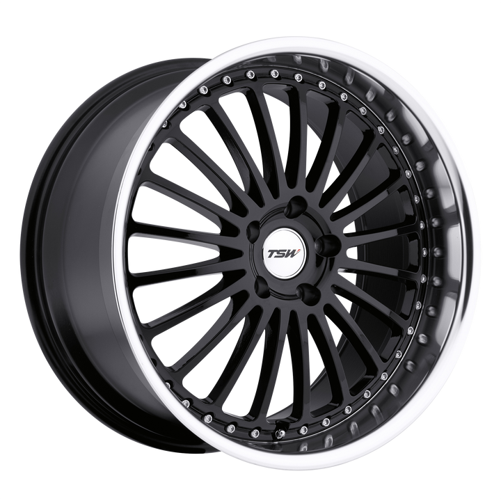 TSW Wheels Silverstone Gloss Black with Mirror Cut Lip