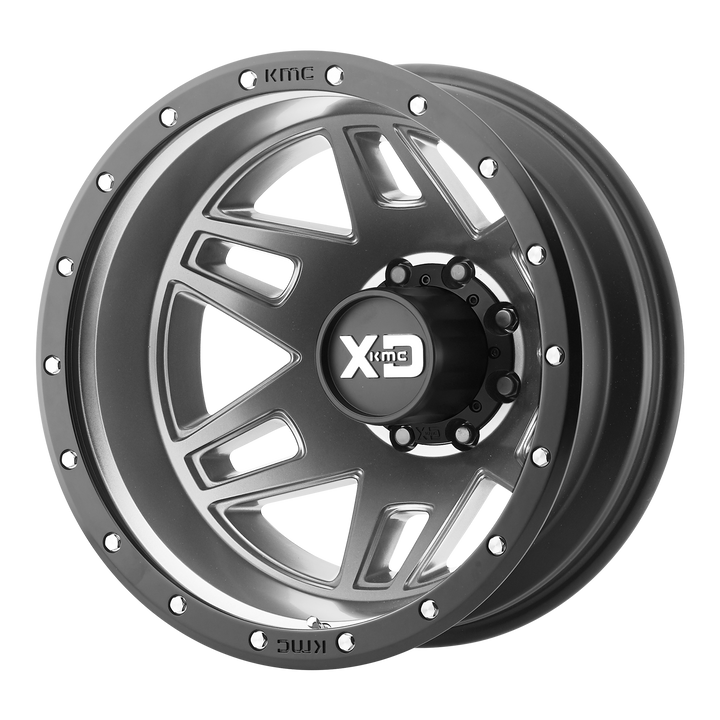 XD Series Wheels XD130 Machete Dually Matte Gray with Black Ring