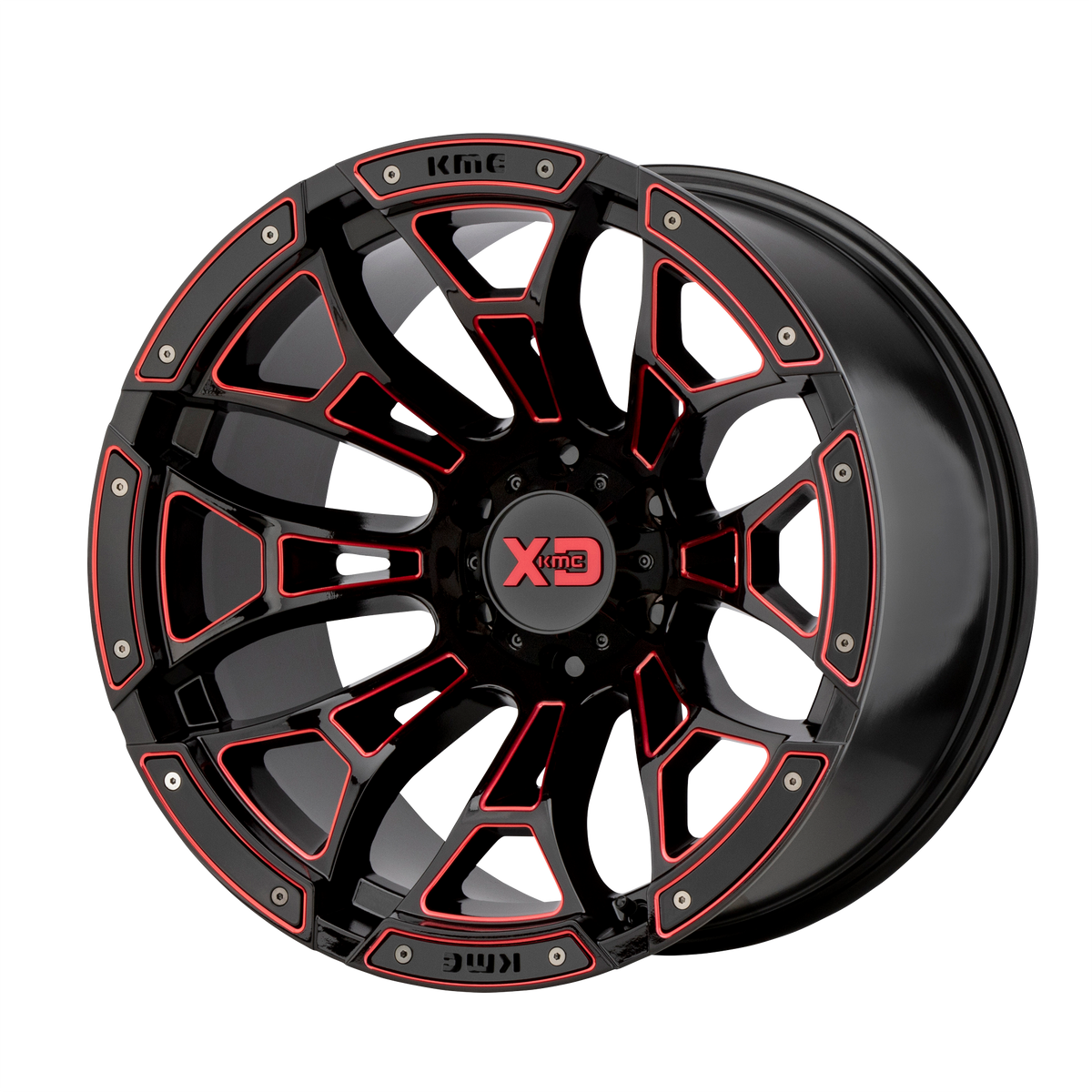XD Series Wheels XD841 Boneyard Gloss Black Milled with Red Tint