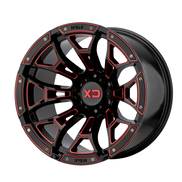 XD Series Wheels XD841 Boneyard Gloss Black Milled with Red Tint