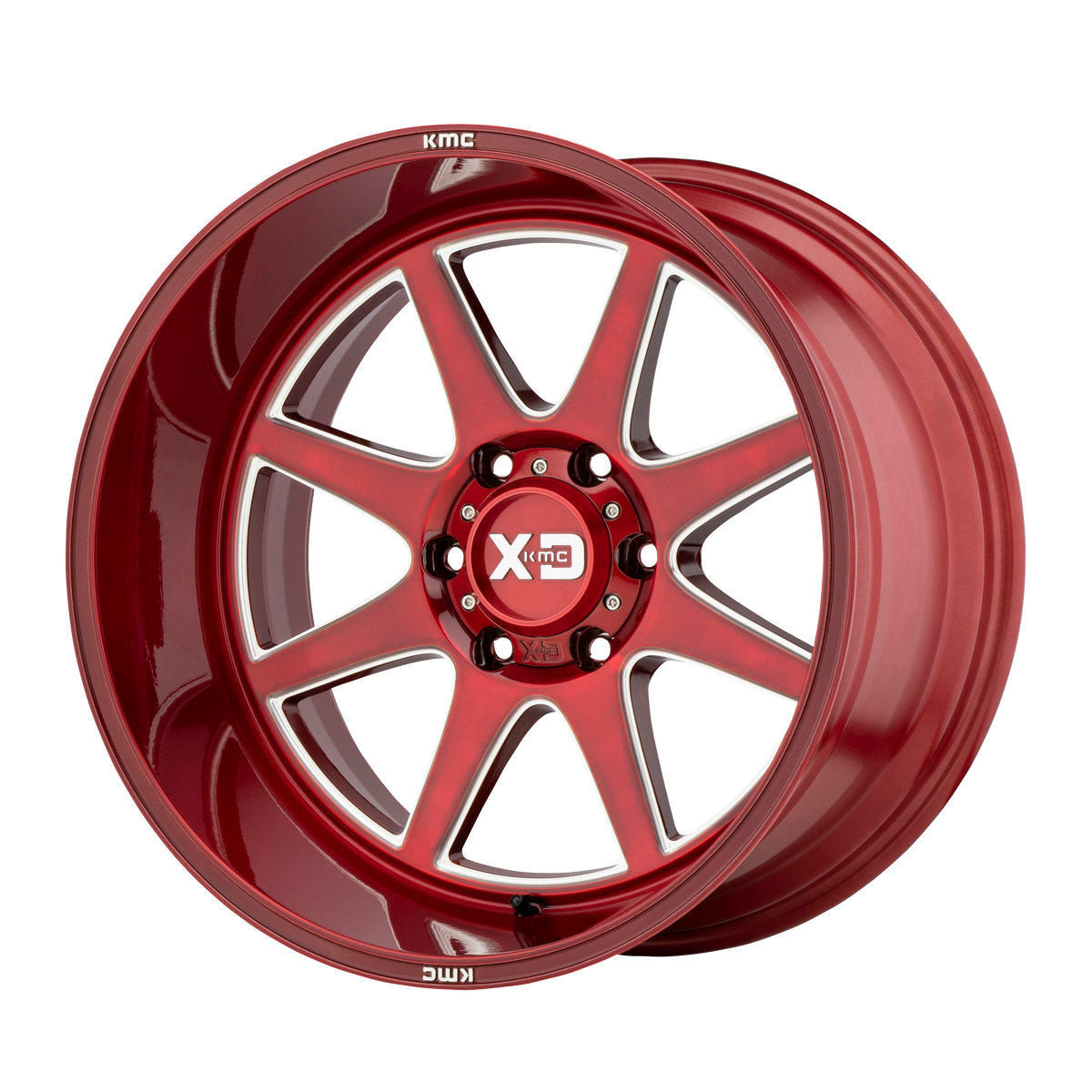 XD Series Wheels XD844 Pike Brushed Red with Milled Accents