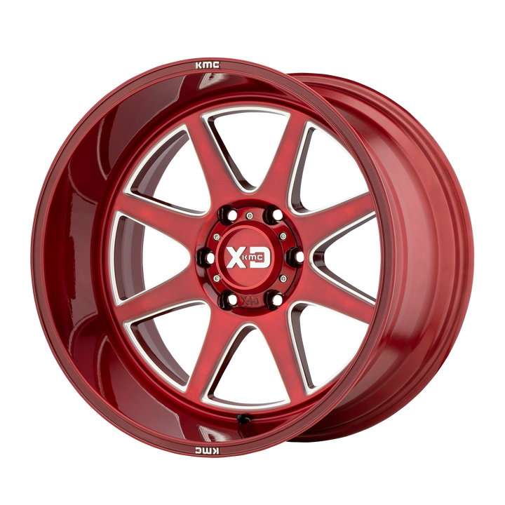 XD Series Wheels XD844 Pike Brushed Red with Milled Accents