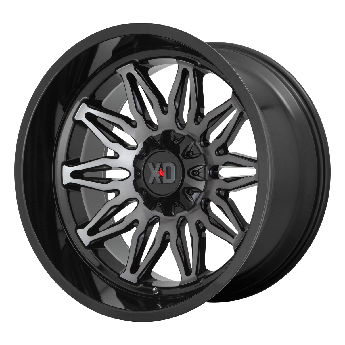 XD Series Wheels XD859 Gunner Gloss Black Machined with Gray Tint