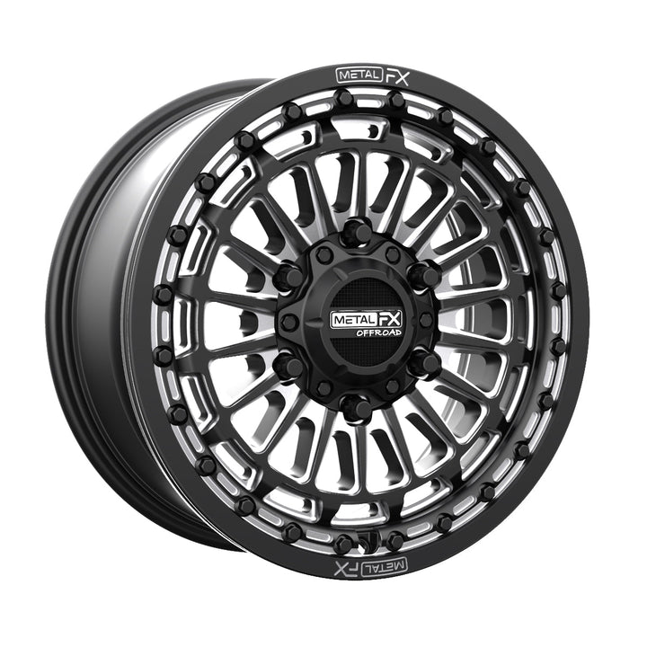 Metal FX Wheels Delta 6R Beadlock Satin Black Contrast Cut